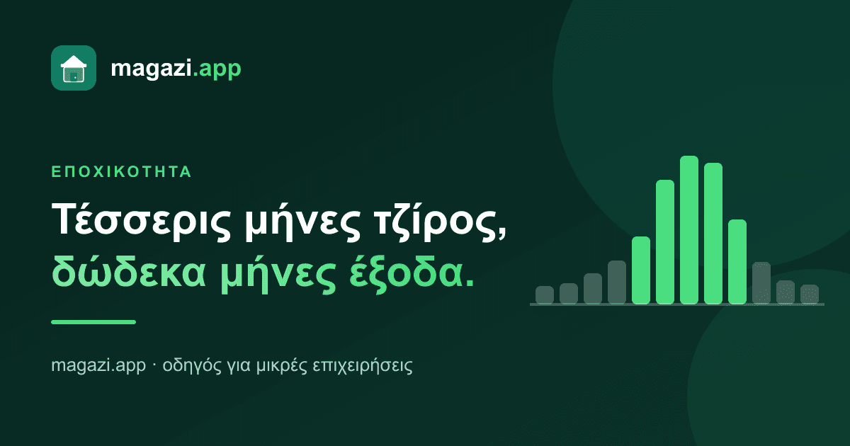 Τέσσερις μήνες τζίρος, δώδεκα μήνες έξοδα